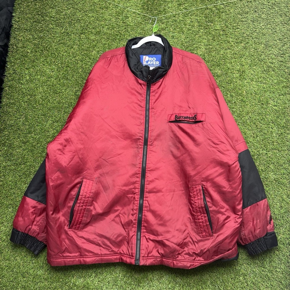 Vintage Pro Player Tampa Bay Buccaneers Jacket Mens 2XL Red Black NFL Football